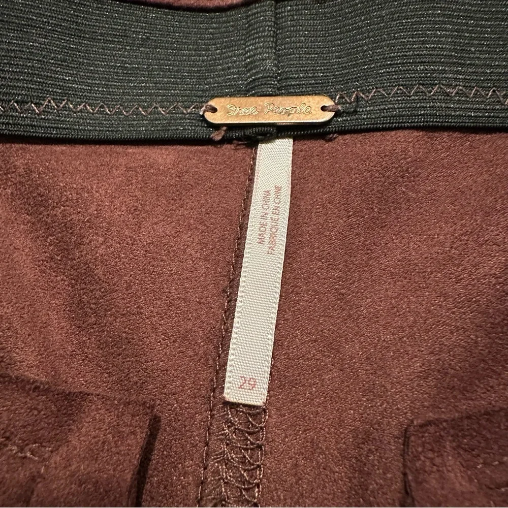 Free People Pull On Vegan Suede Like Legging Burgundy Skinny Pant, Size 29